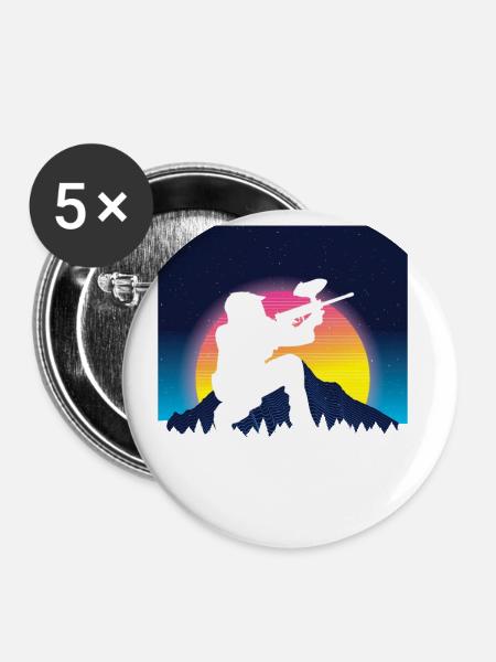 Vaporwave Paintball - Buttons groß 56 mm (5er Pack) - Weiß