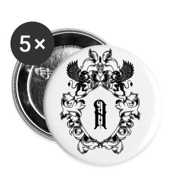 A letter coat of arms - Buttons large 2.2''/56 mm (5-pack) - white - Front