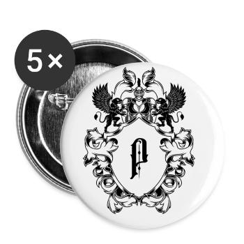 P letter coat of arms - Buttons large 2.2''/56 mm (5-pack) - white - Front