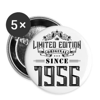 1956 Édition limitée - Lot de 5 grands badges (56 mm) - blanc - Devant