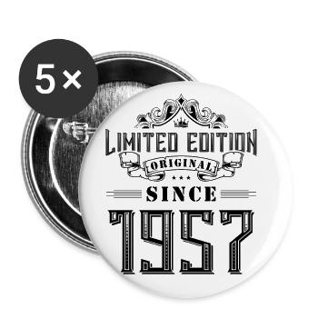 Édition limitée 1957 - Lot de 5 grands badges (56 mm) - blanc - Devant