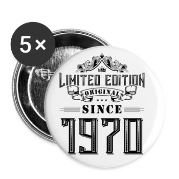 1970 limited edition - Buttons groß 56 mm (5er Pack) - Weiß - Vorne