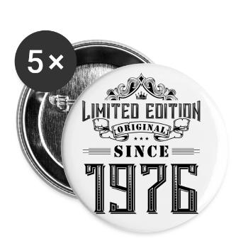 Édition limitée 1976 - Lot de 5 grands badges (56 mm) - blanc - Devant