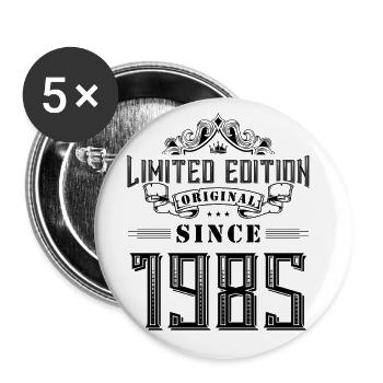 1985 limited edition - Buttons groß 56 mm (5er Pack) - Weiß - Vorne
