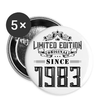 Édition limitée 1983 - Lot de 5 grands badges (56 mm) - blanc - Devant