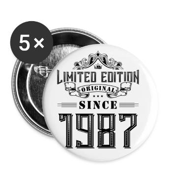 1987 Limited Edition - Buttons large 2.2''/56 mm (5-pack) - white - Front