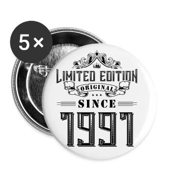 1991 limited edition - Buttons groß 56 mm (5er Pack) - Weiß - Vorne