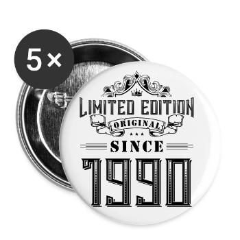 1990 limited edition - Buttons groß 56 mm (5er Pack) - Weiß - Vorne