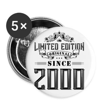 2000 limited edition - Buttons groß 56 mm (5er Pack) - Weiß - Vorne