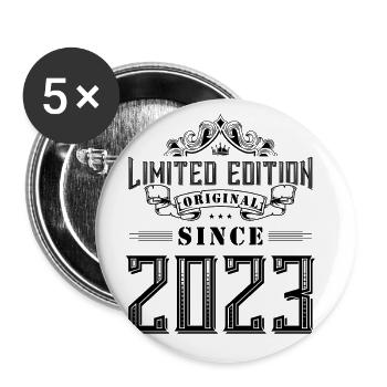 Édition limitée 2023 - Lot de 5 grands badges (56 mm) - blanc - Devant