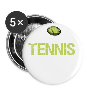 Amateurs de tennis et pour les professionnels - Lot de 5 grands badges (56 mm) - blanc - Devant
