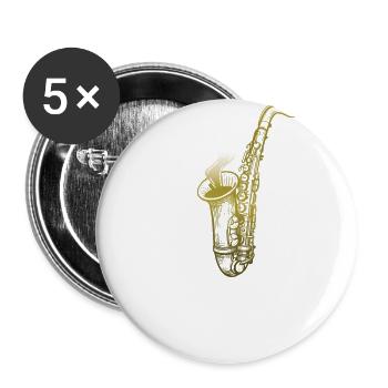 Music Retro Blues Play Saxophone-jazz - Buttons large 2.2''/56 mm (5-pack) - white - Front