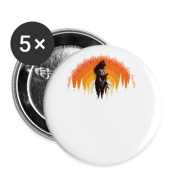Japan Samurai Kulturmandschaft Sakura - Buttons groß 56 mm (5er Pack) - Weiß - Vorne