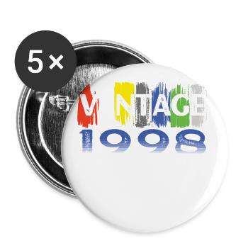 Vintage 1998 Retro Bitrthday Limited Edition - Buttons large 2.2''/56 mm (5-pack) - white - Front