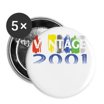 Année 2001 Retro Bitrthday Edition Limitée - Lot de 5 grands badges (56 mm) - blanc - Devant