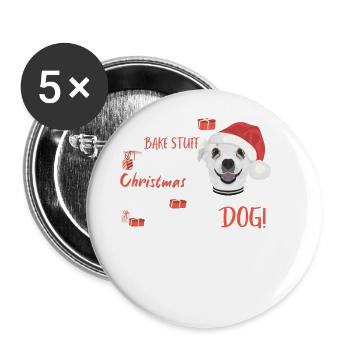 Chihuahua Merry Christmas - Buttons large 2.2''/56 mm (5-pack) - white - Front