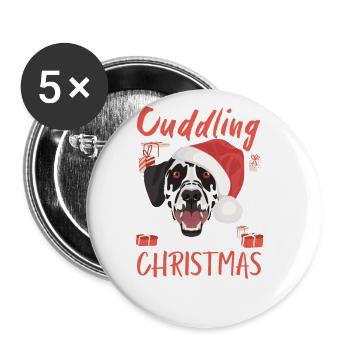 Dalmatian Merry Christmas - Buttons large 2.2''/56 mm (5-pack) - white - Front