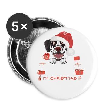 Dalmatian Christmas Market - Buttons large 2.2''/56 mm (5-pack) - white - Front