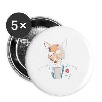 The Cat Father Cat Father Design - Buttons large 2.2''/56 mm (5-pack) - white - Front