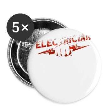 Lustiger Elektrischer Arbeiter-schädel - Buttons groß 56 mm (5er Pack) - Weiß - Vorne