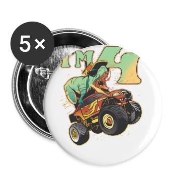 Anniversaire 4 ans 4ème anniversaire - Lot de 5 grands badges (56 mm) - blanc - Devant