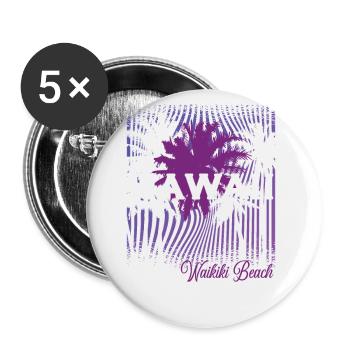 70s 80s Hawaiian Island Waikiki Beach- Magnificent - Buttons large 2.2''/56 mm (5-pack) - white - Front