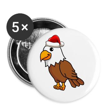 Adler Comic Weihnachten - Buttons groß 56 mm (5er Pack) - Weiß - Vorne