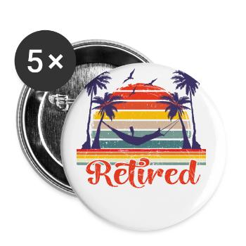 Retirement is no longer my problem men leave - Buttons large 2.2''/56 mm (5-pack) - white - Front