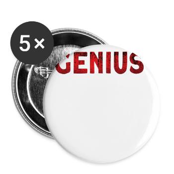 Halten Sie Es Einfach Genius Font Genius - Buttons groß 56 mm (5er Pack) - Weiß - Vorne