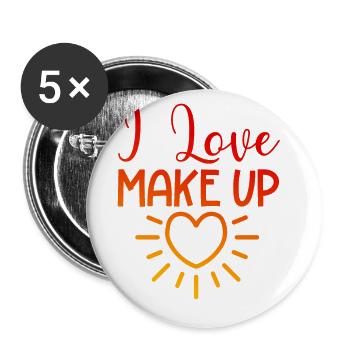 Ich liebe Make up - Buttons groß 56 mm (5er Pack) - Weiß - Vorne