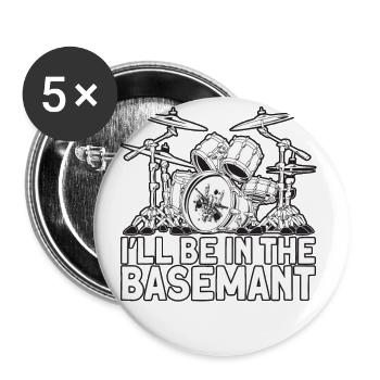 La basse est destinée au batteur I’ll Be In The - Lot de 5 grands badges (56 mm) - blanc - Devant