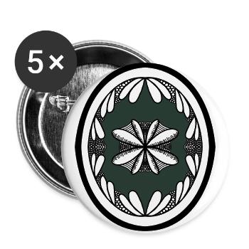 Ancien Mandala - Lot de 5 grands badges (56 mm) - blanc - Devant