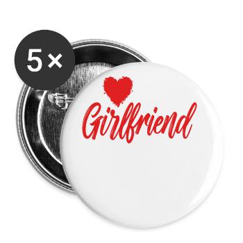 I love my girlfriend, all the best to - Buttons large 2.2''/56 mm (5-pack) - white - Front