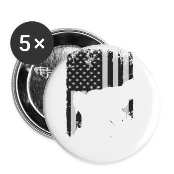 Bear and USA flag for USA and nature lovers - Buttons large 2.2''/56 mm (5-pack) - white - Front
