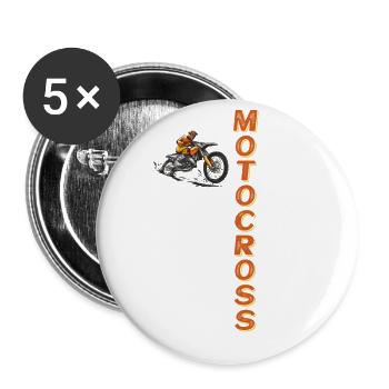 Downhill Mountain Bike Moto Cross - Buttons large 2.2''/56 mm (5-pack) - white - Front