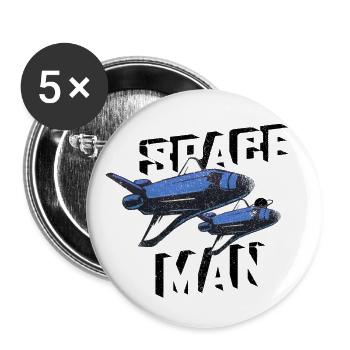 L’HOMME DE L’ESPACE - Lot de 5 grands badges (56 mm) - blanc - Devant