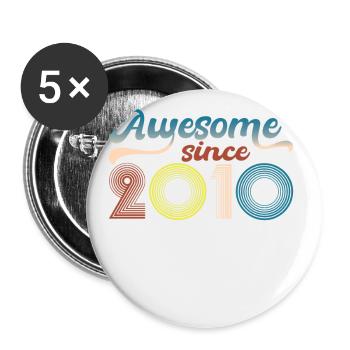 Fantastique depuis 2010 rétro 13ème Bitrthday - Lot de 5 grands badges (56 mm) - blanc - Devant