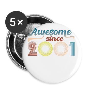 Année 2001 Retro Bitrthday Edition Limitée - Lot de 5 grands badges (56 mm) - blanc - Devant