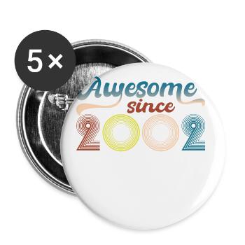 Fantastisch Seit 2002 Retro 21. Bitrthday - Buttons groß 56 mm (5er Pack) - Weiß - Vorne