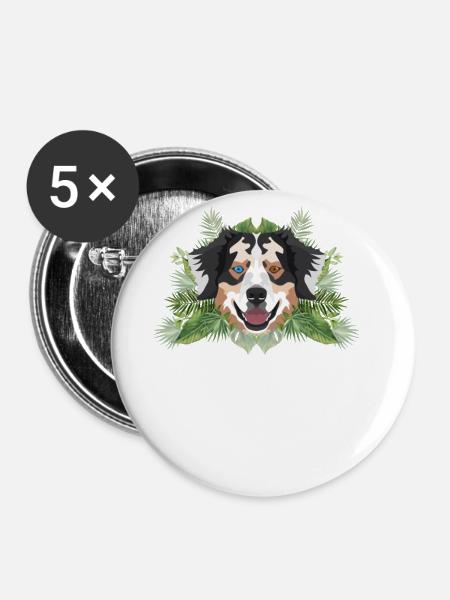 Tropical Australian Shepherd - Buttons groß 56 mm (5er Pack) - Weiß