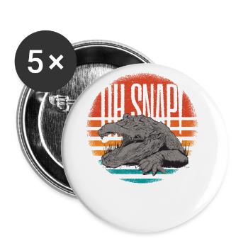 Animal reptile alligator illustration Oh Snap - Buttons large 2.2''/56 mm (5-pack) - white - Front