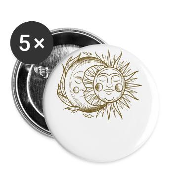 The moon was a source of fascination and - Buttons large 2.2''/56 mm (5-pack) - white - Front