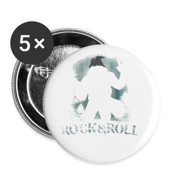 Vintage Retro 80s Rock Music Guitar Rock & Roll - Buttons large 2.2''/56 mm (5-pack) - white - Front