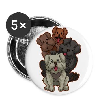 Cute Dogs Crew Dogsitter - Buttons large 2.2''/56 mm (5-pack) - white - Front