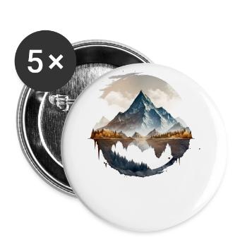 The mountains are calling Explore the mountains - Buttons large 2.2''/56 mm (5-pack) - white - Front