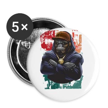 Monkey Setzen Sie Ein Statement Mit Unserem - Buttons groß 56 mm (5er Pack) - Weiß - Vorne