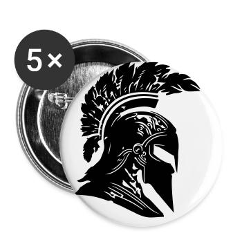 Spartan Helmet Gladiator Warrior Sparta - Buttons large 2.2''/56 mm (5-pack) - white - Front