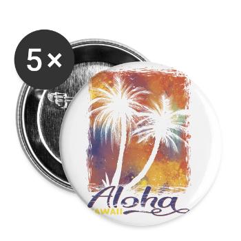70s 80s Hawaiian Island Palm Beach - Great - Buttons large 2.2''/56 mm (5-pack) - white - Front