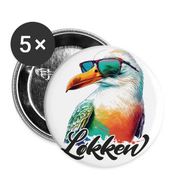 Loecken holiday cool colorful seagull with sunglasses - Buttons large 2.2''/56 mm (5-pack) - white - Front