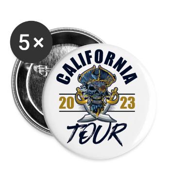 California 2023 Skeleton - Buttons large 2.2''/56 mm (5-pack) - white - Front